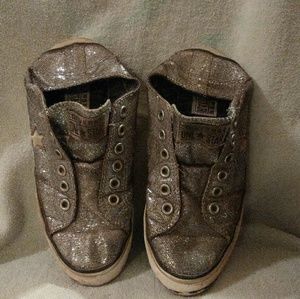 🎃🎃Converse One Stars Silver Sequin Lowtops